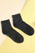 Glitter & Heart Sock | Shiny Black
