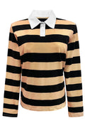 Polo Ls Shirt | Caramel Black Stripe