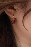 The Heart Earrings | Red