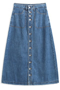 Adele Button Skirt | Blue