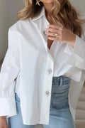Sara Diamante Shirt | White