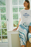 Laluna Skirt | Brilliant White Aqua Splas
