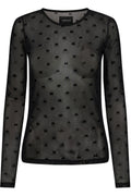 Mesh Ls Tshirt | Black Flock Bow