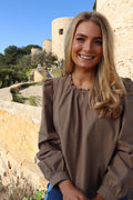 Pen Pearl Blouse | Light Brown
