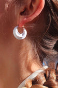 Afrika Enamel Earring | White