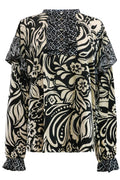 Tia Ls Frill Blouse | Black