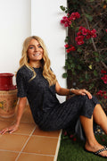 Alma Tshirt Dress | Black Lace