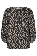 Tidi Blouse L Silver Mink W. Black L Bluse Fra Freequent | Silver Mink Black