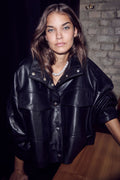 Phoebe Leather Box Jacket | Black