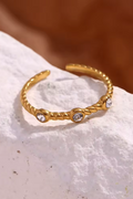 Crystal Twisted Ring | Gold