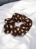Polka Dot Scrunchie | Dark Brown