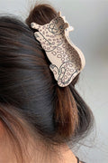 Leopard Hair Clip | White