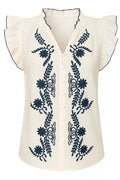 Molly Embroidered Top | Beige