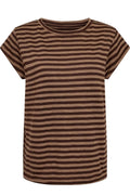 Ulla Stripe Tshirt | Brown Light Brown Stripe