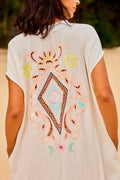 Molly Embroidery Shirt Dress | White