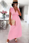 Sun Ruffle Dress | Rose Shadow