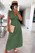 Sun Ruffle Dress | Kaki