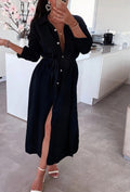 Janelle Button Up Dress | Black