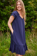 Sunrise Cropped Dress | Navy