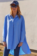 Oversized Poplin Shirt | Blue